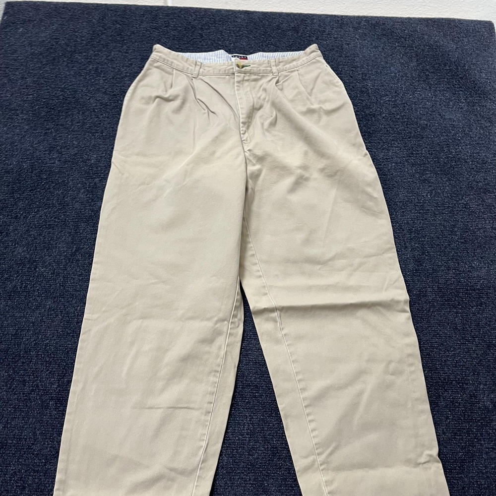 Tommy Hilfiger Pants Womens 18 Khaki Beige Pleated Chino Dress Casual Work